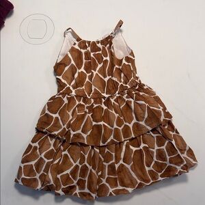 Janie and Jack Brown and White Giraffe-Print Tiered Sundress